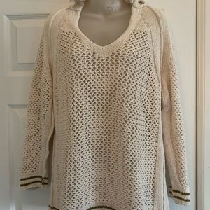 Free people crochet hoodie sweater